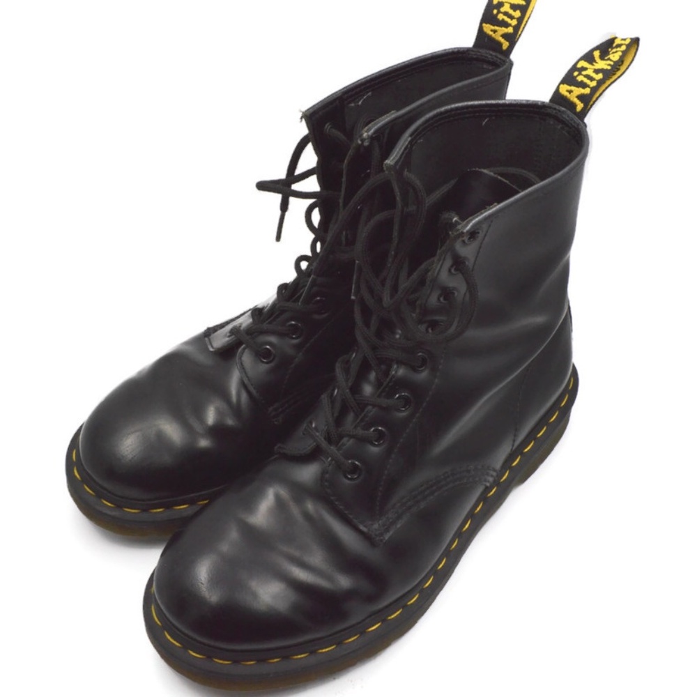 Dr.Martens Patent Leather Lace Up Black Docs Boots Size 10 - Picture 10 of 11